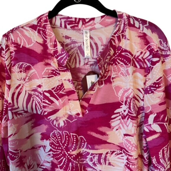 ❤️NWT PERFECT for SUMMER  PINK PRINT TOP  MEDIUM    #G - Picture 2 of 8
